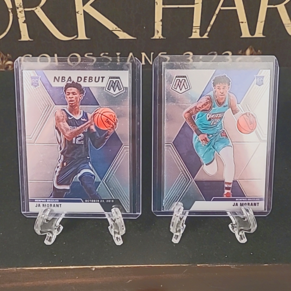 NBA mosaic Rookie Ja Morant 2 card set.